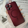 thumbnail image 4 of Magnetic case for iPhone 11 Pro Max Phone Case for Women, Matte Luxury Soft Metallic Luster Design with Camera Lens Protector, Compatible with Magsafe Case for iPhone 11 Pro Max 6.5"-Red Wine, 4 of 13