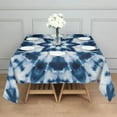 thumbnail image 3 of Blue White Tie Dye Mandala Pattern Square Tablecloth,Waterproof Square Table Cover,Wipeable Spillproof Washable Table Cover for Home Kitchen Party Decor 42"X42"(107x107cm), 3 of 6