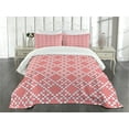 thumbnail image 3 of Ambesonne Ethnic Quilted Bedspread Set 3 Pcs, Russian Slavic Stitch, Queen Size, White and Red, 3 of 5