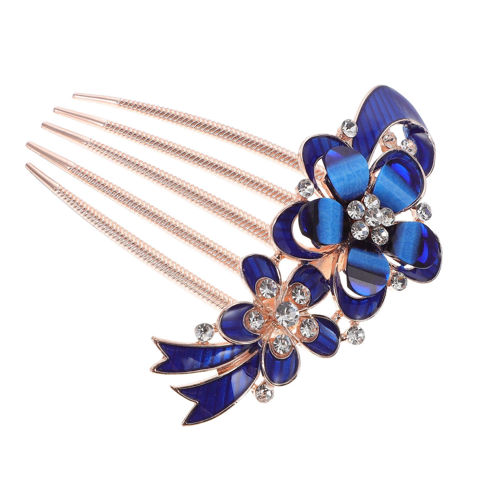 SHISUYAN Blue Rhinestone Hair Comb for Wedding Decorations with
