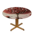 thumbnail image 3 of Wuche Valentine's Day with A Heart Shaped Tree Round Tablecloth, Fitted Round Table Cloth with Elastic Edge Wipeable Table Protector for Indoor Outdoor Party Picnic, 3 of 7