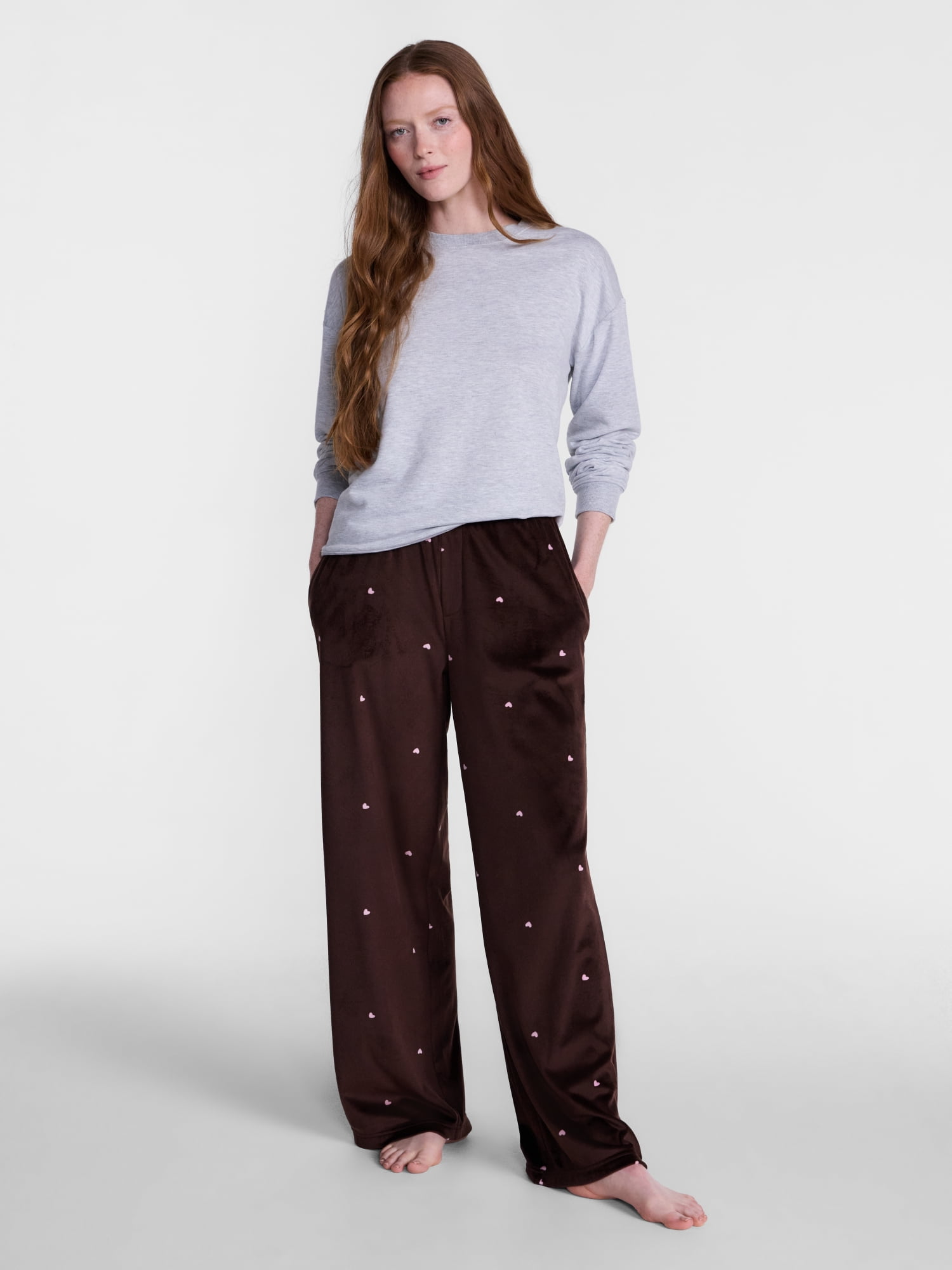 Joyspun Women's Velour Sleep Pants, Sizes XS-3X