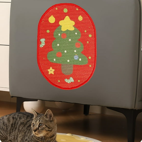 Juguetes Navideños Verdes para Gatos | Rascador Vertical de Sisal para Pegar En La Pared | Material Textil | 48 X 35 X 0,8 Cm | 200 G