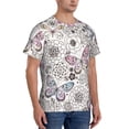 thumbnail image 2 of Vsdgher Vintage Butterflies Print Men's Dry Fit Mesh Athletic Shirts Moisture Wicking Tennis T-Shirt Tops, 2 of 9