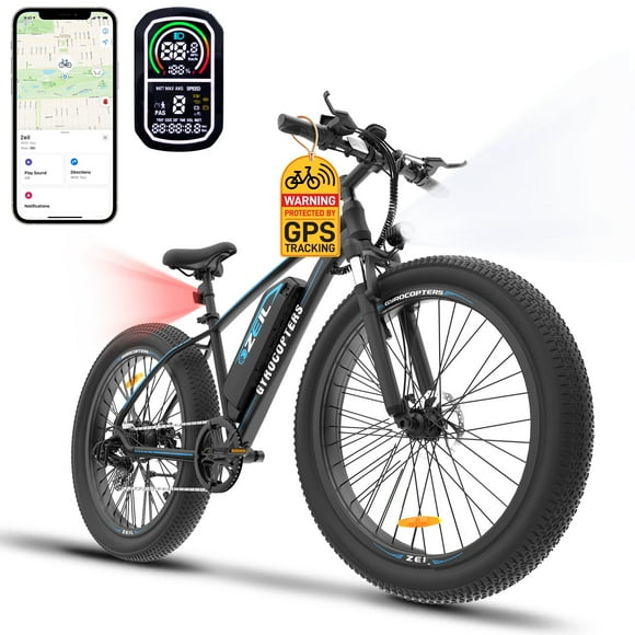 Gyrocopters) Vélo Électrique Mountain Zeil pour Adultes ( / Moteur 500 W / Pneus 27,5 Po / Vitesse 40 km/h / Autonomie 91 km / Batterie Amovible 480 WH / Approuvé UL-2849 / Vélo Électrique Mountain à Gros Pneus