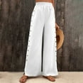 thumbnail image 3 of SIYUDAN Women Pants Casual Pants For Women White Adult Work Pants For Women Loose Pants High Waisted Wide Leg Pants With Pockets Fall Pants For Women, 3 of 4