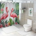 thumbnail image 7 of Orinice Fabric Shower Curtain for BathroomSummer Tropical Plants with Pink Flamingos Waterproof Bathroom Shower Curtain Sets with Hooks Farmhouse Bath Home Decor 60x72, 7 of 7