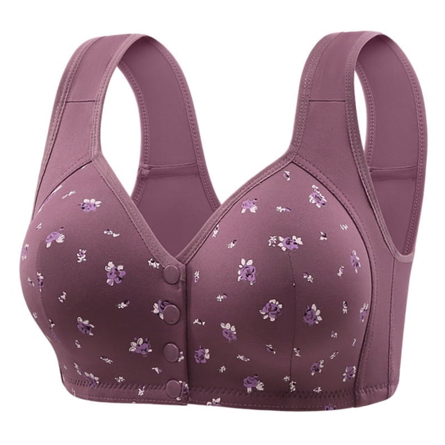Twfbrm Bras for Women Woman's Solid Color Large Bra Wide Shoulder Strap Style Breathable Plus Size Bra Soft Breathable Bra