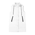 thumbnail image 7 of Yutgune Women's Long Hooded Puffer Vest Zip Up Snap Button Sleeveless Coat with Zipper Pockets, 7 of 7