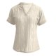 thumbnail image 5 of Camisa de punto jacquard holgada con cuello en V para mujer: manga corta, detalle de cordones, informal de verano, fácil de cuidar, 5 of 7