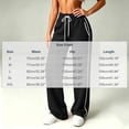 thumbnail image 3 of Bxsruta Women Track Pants Drawstring Elastic Waist Wide Leg Lounge Running Training Trousers, 3 of 8