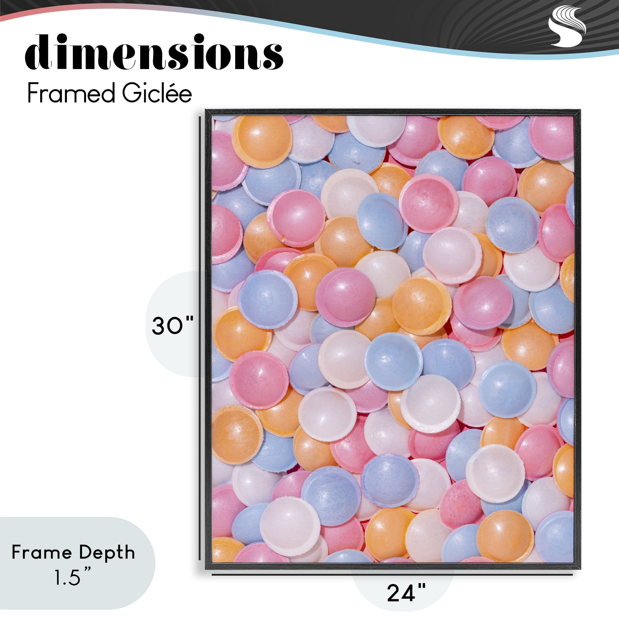 Stupell Industries Retro Pastel Candies Black Framed Giclee Art, design by LISH Creative