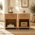 thumbnail image 4 of ARKANTOS Large Nightstand Set of 2, Farmhouse Style Bedside Tables, for Bedroom and Living Room, Natural Oak, 4 of 13