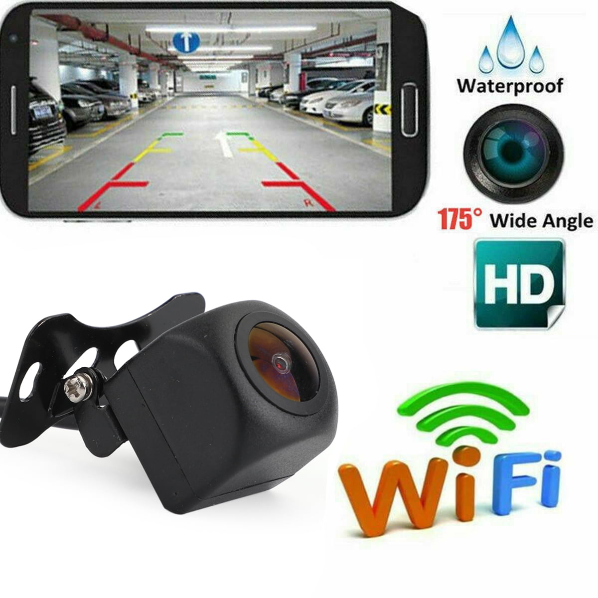 WiFi Wireless Car Rear View Cam Backup Reverse Camera For iPhone Android/ios ABS