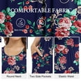 thumbnail image 4 of Asklazy Women's Short Sleeve Loose Plain Maxi Dresses Casual Long Dresses with Pockets,US Size,4XL,Sui rose navy blue, 4 of 10