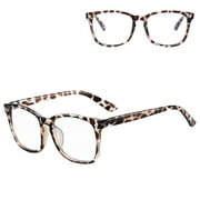 Blue Light Blocking Glasses, Computer Reading/Gaming/TV/Phones Glasses for Women Men, Anti Eyestrain & UV Glare, Anti Eyestrain, Leopard