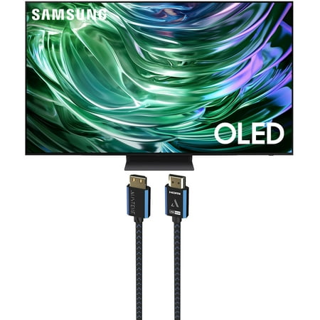 Samsung QN77S90DAFXZA 77 Inch 4K OLED Smart TV with Dolby Atmos and an Austere 5S-4KHD2-2.5M V-Series 2.5m Premium 4K HDR HDMI Braided Cable (2024)