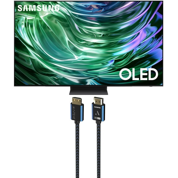 Samsung QN77S90DAFXZA 77 Inch 4K OLED Smart TV with Dolby Atmos and an Austere 5S-4KHD2-2.5M V-Series 2.5m Premium 4K HDR HDMI Braided Cable (2024)