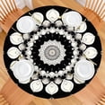 thumbnail image 2 of Black White Tie Dye Mandala Pattern Round Fitted Tablecloth with Elastic Edge,Dining Table Cover Waterproof,Outdoor Round Tablecloth for Camping,Dining,Indoor and Outdoor, 2 of 7
