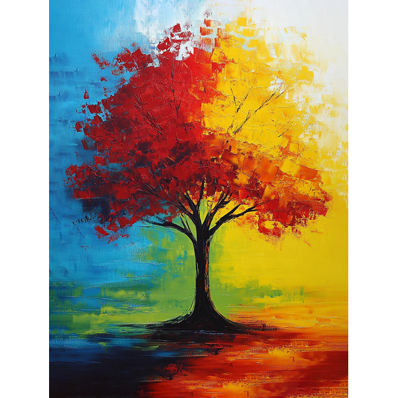 Autumn Tree Canvas Wall Art Print, Suitable for Living Room, Bedroom, Office, Dining Room and Gallery Wall Decor.