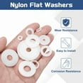 thumbnail image 3 of 85Pcs M10 Nylon Flat Washers Plastic Washer 10mm ID 20mm OD 1mm Thick, White, 3 of 6