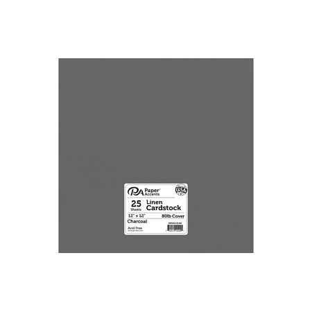 UPC: 0740512124091 | Paper Accents Cardstock 12 x 12  Linen 80lb Charcoal 25pc