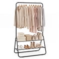 thumbnail image 1 of Costway Heavy Duty Clothes Rack Metal Garment Rack with Hanging Rod and Storage Shelves Black, 1 of 10
