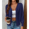 thumbnail image 4 of SWSMCLT Women's Casual Cardigan Comfy Elasthane Curvy Date Button Breathable Cardigan Sweater Navy Small, 4 of 5