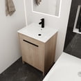 thumbnail image 3 of Freestanding Bathroom Vanity with White Ceramic Sink, Modern  Storage Cabinet with 2 Soft-Close Cabinet Doors, 24 Inch, 3 of 9
