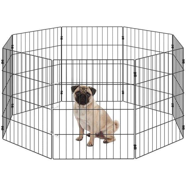 PawHut Foldable Metal Exercise Dog Playpen, Expandable Pet Fence, 8 Panels