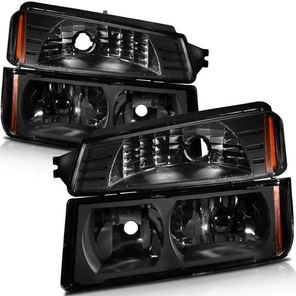 CCIYU Headlights Assembly 15136536 15136537 GM2520184 GM2521184 Black Housing Amber Reflector Clear lens Headlamps For Chevrolet Avalanche 1500 2002-2006 For Chevrolet Avalanche 2500 2002-2006