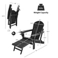 thumbnail image 2 of Gymax 2PCS Folding Adirondack Chair HDPE Patio Lounge Chair w/ Retractable Ottoman Black, 2 of 6