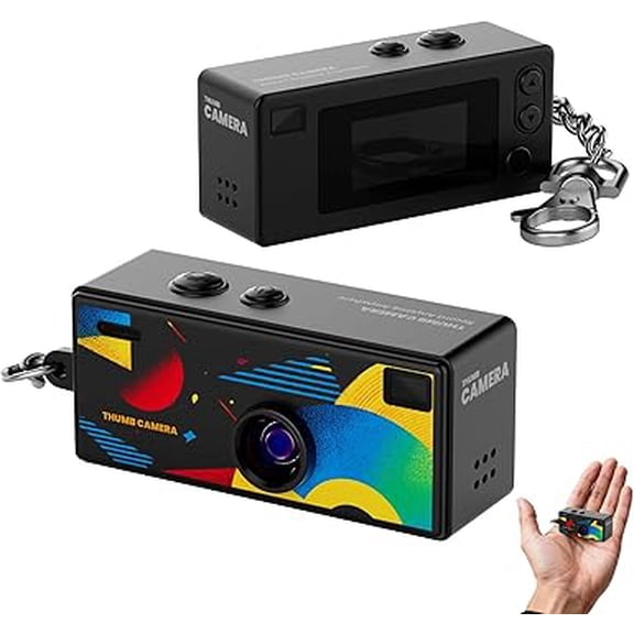 Retro 1080P Mini Keychain Camera, 130° Wide Angle Portable Thumb Camera with LCD Screen for Daily Use(XX)