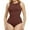 B:Crew neck brown, variant on ANYFIT WEAR Backless Square Neck Bodysuit Shapewear for Women Full Body Shaper Tummy Control Butt Lifting Seamless Slimming Tank Top