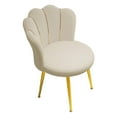 thumbnail image 3 of Elodie Nordic Vanity Chair Side Chair with Gold Legs for Lounge Bedroom Dining Room Beige, 3 of 8