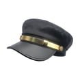 thumbnail image 4 of Gorra de vendedor de periódicos, gorra de cadete, moderna, ajustable, 56-62 cm, gorra de taxista paje para mujeres y hombres Correa dorada, 4 of 6