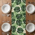 thumbnail image 6 of Palm Leaf Table Runner - 70 Inch Long, Kitchen Dining Table Runner Dresser Scarves, Tropical Plant Country Green Summer Farmhouse Decor for Coffee Tables Wedding Party Banquet, 6 of 8