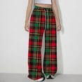 thumbnail image 4 of Cowsor Girls Casual Pants Plaid Stretch Comfy Lounge Pants Drawstring Waist with Pockets, 4 of 7