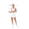 thumbnail image 4 of Pleated Tennis Skirt for Women with 4 Pockets Women's High Waisted Athletic Golf Skorts Skirts for Running Casual white L, 4 of 6