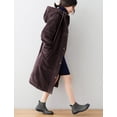 thumbnail image 3 of NANAHuang Women's Winter Coats Sherpa Lined Hooded Midi Long Corduroy Jacket Overcoat, 3 of 6