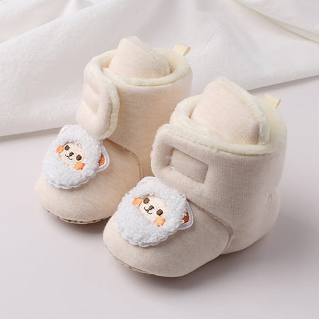 

TOWED22 Toddler Warm Shoes Cute Children Toddler Autumn And Winter Boys And Girls Flat Bottoms Non Slip Soft Plush Warm And Coffee