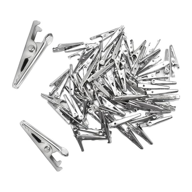 100 Pieces Metal Alligator Clips 35mm Crocodile Clamps, Test Clip Cable ...