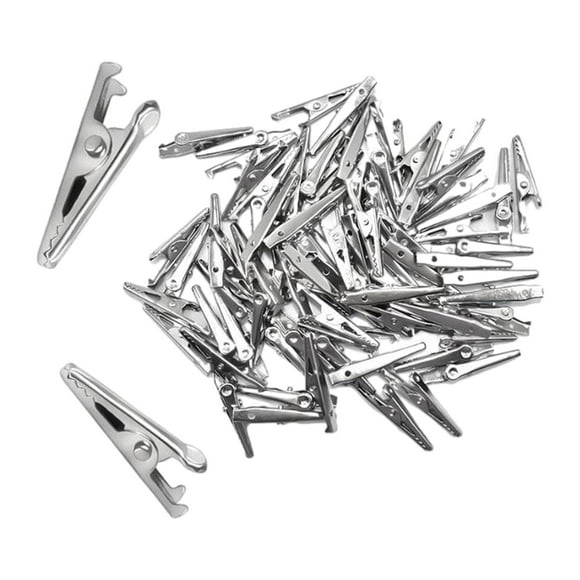 100 Piezas Pinzas de de Metal Abrazaderas de de 35 mm, Clip de Prueba Clip de Cable, Clips Reutilizables Hechos a Mano para Sunnimix Pinzas de cocodrilo