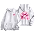 thumbnail image 3 of NinXxx Women's Thick Woolen Hooded Sweatshirt Jacket Warm Winter Top White XL, 3 of 7