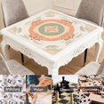 thumbnail image 6 of Peach Lotus Medallion Oriental Mahjong Mat 31.5x31.5 Inch | Non-Slip And Noise Reduction Mah Jong Table Mat Cover with Carrying Bag For Mahjong Lovers, Poker, Board Games And Dominoes, 6 of 7