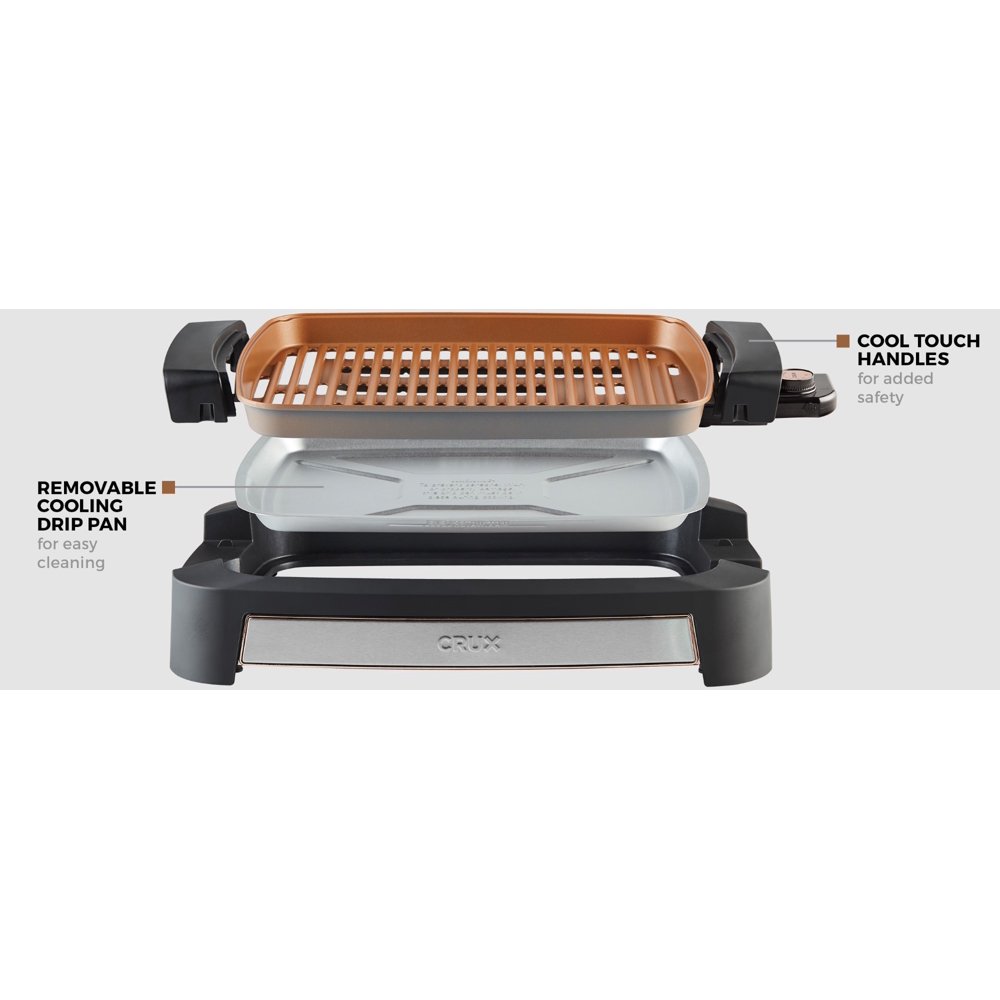 CRUX CRX14726 Smokeless Grill 12" x 16"