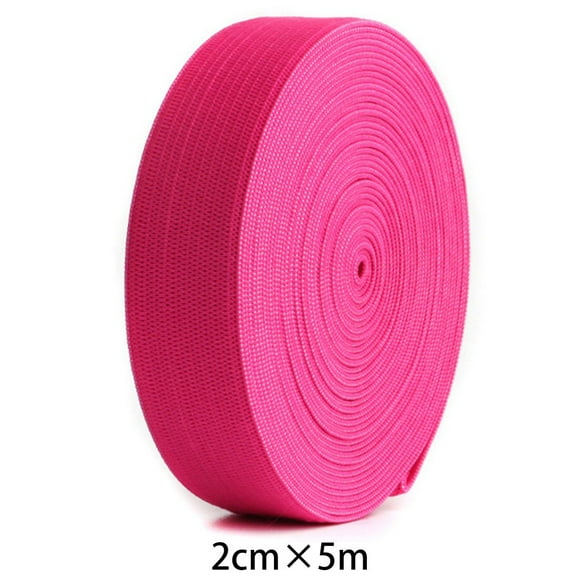 BUYISI Stretchable Nylon Elastic Bands 2Cm Width 5M Length For Sewing And Crafts Rose Red