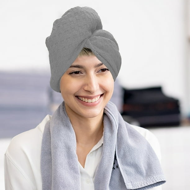 Accesorios de baño: Toallas para el cabello, turbantes para cabello mojado, toallas para secar el cabello rizado, toallas de secado rápido para mujeres, toallas largas envolventes.