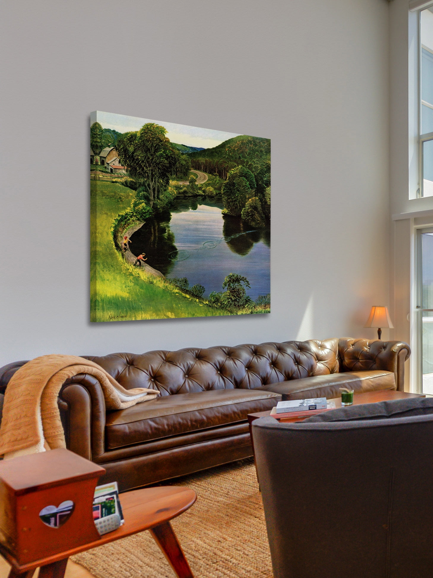 "Skipping Stones" Painting Print on Wrapped Canvas