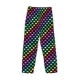 thumbnail image 3 of Vsdgher Rainbow Hearts Print Mens Pajama Pants Sleep & Lounge Pants, PJ Bottoms With elastic waistb and Pockets, 3 of 5